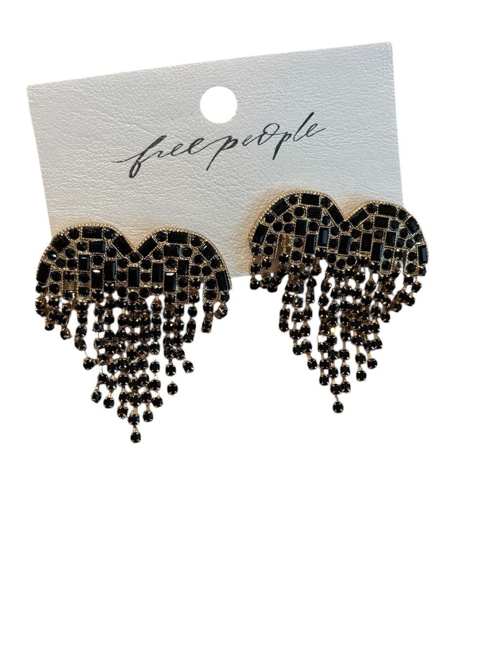 Free People Hearts On Fire Fringe Drop Earrings - Picture 1 of 2